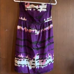 Strapless purple dress